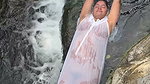 desi chubby bengali girl wet breast,nipple and pussy in white dress 1