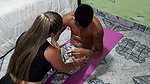 My stepsister sucks my dick when I work out