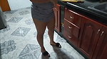 My stepsister sucks my dick in the kitchen while no one is home