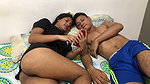 My stepsister shows me some things on her cell phone and starts to heat me up until I end up fucking hard