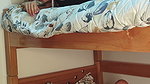 My stepsister masturbates on the bed below and convinces me to give her my milk