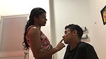 My stepsister invites me to her room to show me a video on her computer to warm me up and I end up her hard