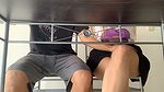My stepsister grabs my dick under the table without anyone noticing