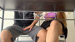My stepsister grabs my dick under the table without anyone noticing