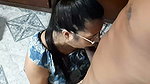 My stepsister gives me a rich blowjob before leaving home