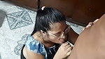 My stepsister gives me a rich blowjob before leaving home