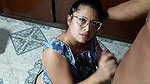 My stepsister gives me a rich blowjob before leaving home