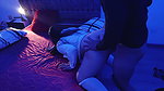 My stepsister fucks me hard in her room and I cum on her buttocks