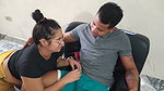 My stepsister comes from the gym and gives me a delicious blowjob