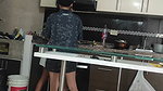 My stepsister’s lesbian finds me cleaning up in the kitchen and wants to fuck me until we cum together