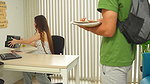 My petite Latina boss gives me a sloppy blowjob and rides my huge cock on her desk until I cum on her tits