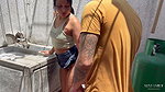 My Indian stepsister needs help hanging clothes and I end up fucking her