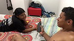 My horny stepsister is in her underwear and she warms me up with her rich ass and we end up fucking hard