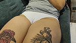 My girlfriend’s cameltoe is marked with those panties!