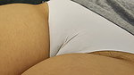 My girlfriend’s cameltoe is marked with those panties!