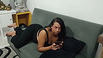 My friend sends me sexy video in the room in lingerie and showing me her tits