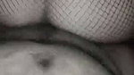 My bitch in mesh stockings gives me a good blowjob and takes my cum