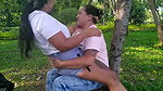 My best friend and I started playfully with a plastic penis in the public park