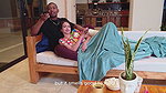 Movie night with my girlfriend’s stepsister. I fuck her tight pussy with my big black cock without anyone knowing