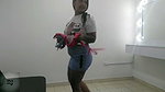 modeling the saleswoman’s underwear