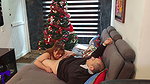 MILF Latina Amateur in Pajamas, Hot & Mature, Seduces Worker on Sofa, POV Casero with Blowjob, Riding to Real Oral Sex
