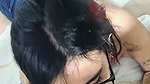 Slut enjoys sucking a big cock and filling her entire mouth with milk
