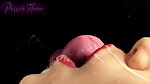 Slow Motion Finale. Close-up of a Milking Hole Receiving a Big Load