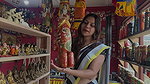 Desi girl open wide navel in white strip saree