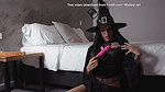 Sexy witch kicks a man out to fuck on halloween night