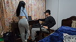 Sexy tight pajamas! Laura Rides the hard cock of her ! infidels in pajamas