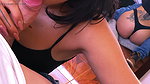 Sexy College Tattoed Babe with Perfect Ass Giving Blowjob