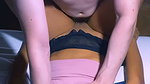 Secretary seduces married boss in his office after work, while his wife is in a yoga class