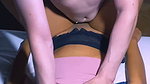 Secretary seduces married boss in his office after work, while his wife is in a yoga class