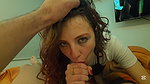 Redhead girl passionately deepthroats a strange guy and swallows his cum