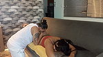 Paula surprises me on the furniture while I relax