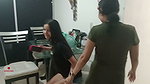Pair of horny lesbian stepsisters have yummy sex before going to study