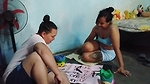 Pair of bandits playing with their exuberant bodies