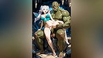 Orc fucks fairy with her magical pussy (AI)