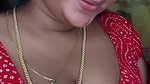 Hot milf divya in red blouse mountain boobs closeup view 1