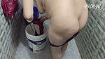 A girl forplay in bathroom and her boyfriend review in windows. Girl showing her Huge Boobs and Ass. Boyfriend love Her Ass