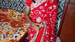 My Friend’s Wife Came Over; She Was Wearing a Red Saree and a Red Panty-and-bra Set. I Lubed Her up and Pounded Her Hard