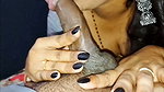 She took the cum out of her mouth and then took the cock in the pussy and ass