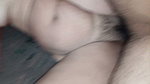 The stepdaughter is fully naked, riding her stepfather’s cock