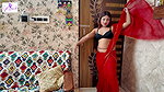 Red Saree Radiance Priyanka Saha Girlfriend Fashion