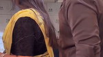 homely desi lady sexy navel show in yellow saree