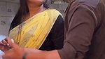 homely desi lady sexy navel show in yellow saree