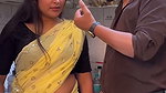homely desi lady sexy navel show in yellow saree