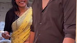 homely desi lady sexy navel show in yellow saree