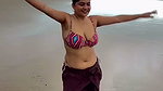 sexy desi girl fleshy navel in beachwear