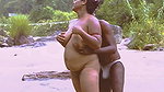 Boyfriend and girlfriend romantic chodai in lake of waterfall
